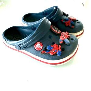 CROCS Kids Spider-Man Slippers - Navy and Red. Toddler size 9